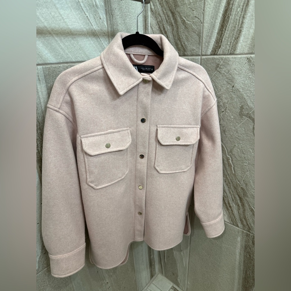 Zara Utility Relaxed Jacket | Pink | Small